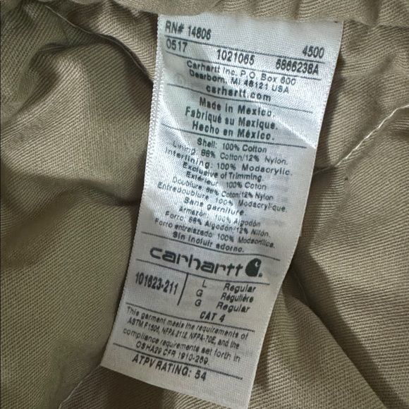 Carhartt Flame Resistant Duck Bomber Jacket size Large - Picture 10 of 10